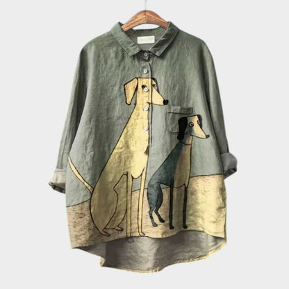 Ruby | Camisa oversize con diseño de perro y comodidad diaria para un look despreocupado 