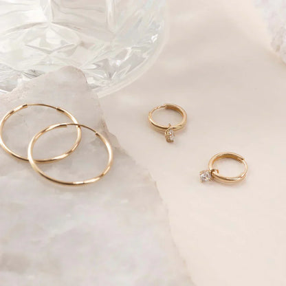 Pendientes de aro con piedras Larmes de Lune