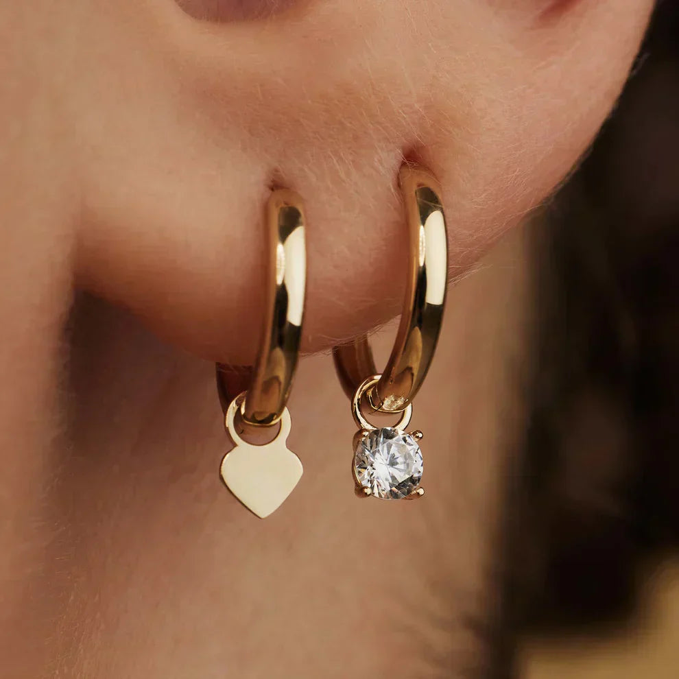 Pendientes de aro con piedras Larmes de Lune