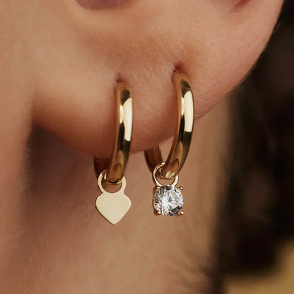 Pendientes de aro con piedras Larmes de Lune