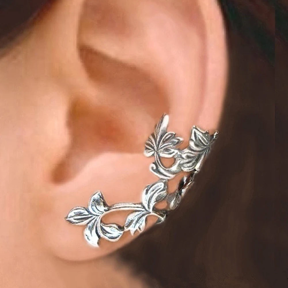 Pendientes de plata con hojas vintage 