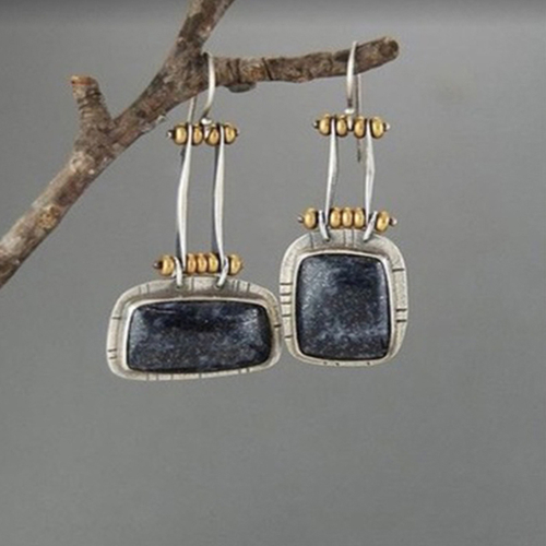 Pendientes de plata vintage medianoche 