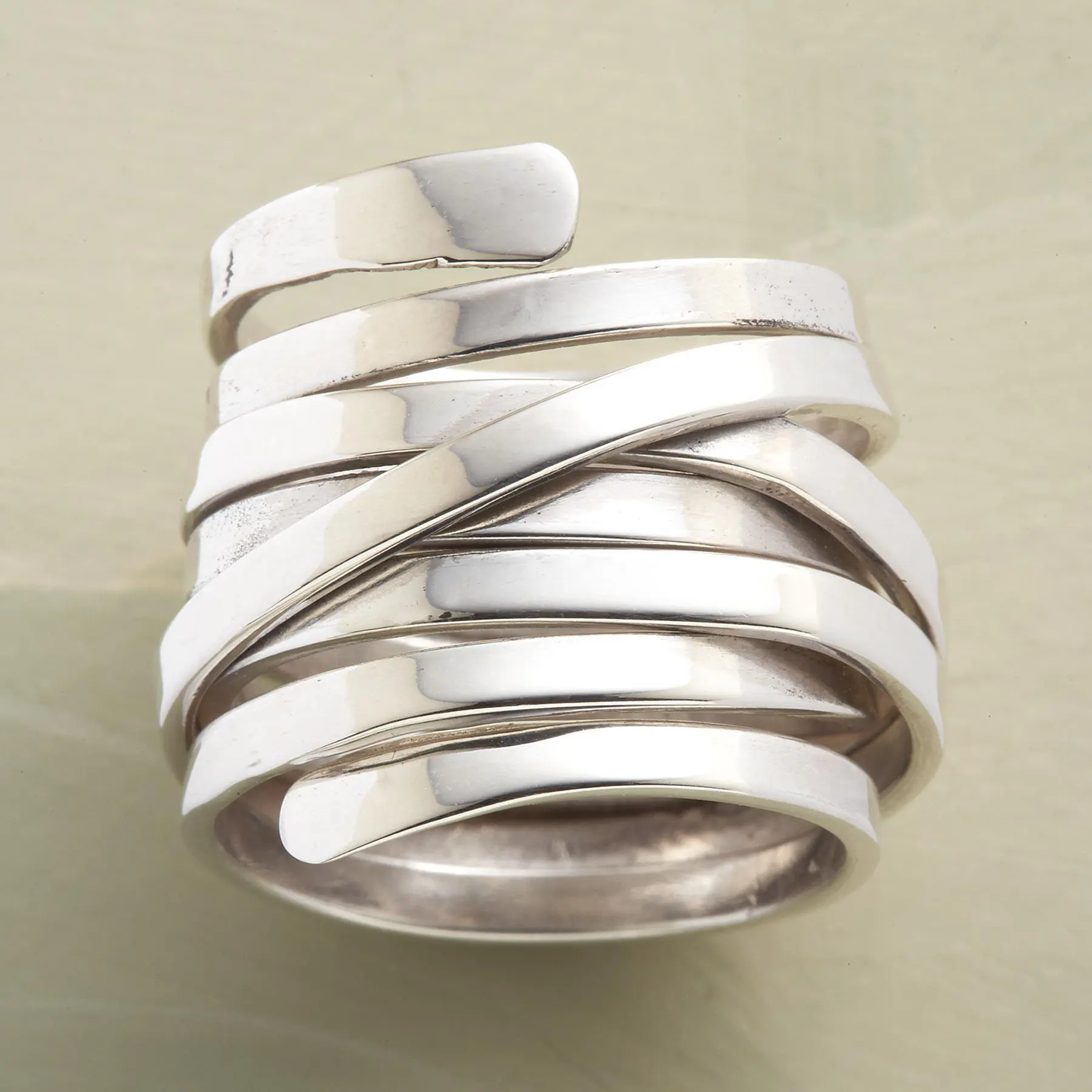 Anillo de plata vintage con capa gruesa 