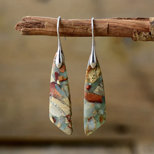 Pendientes vintage de piedra natural 