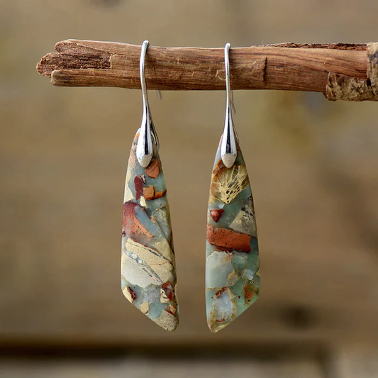 Pendientes vintage de piedra natural 