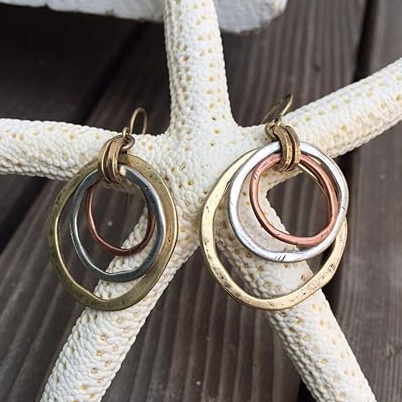 Pendientes vintage de oro y plata 