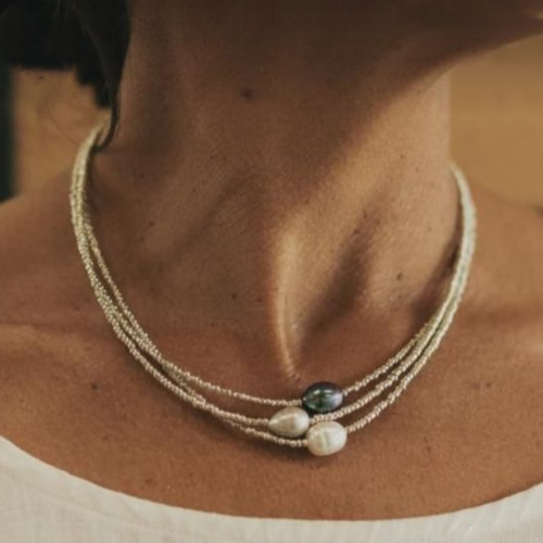 Collar vintage de perlas de agua dulce