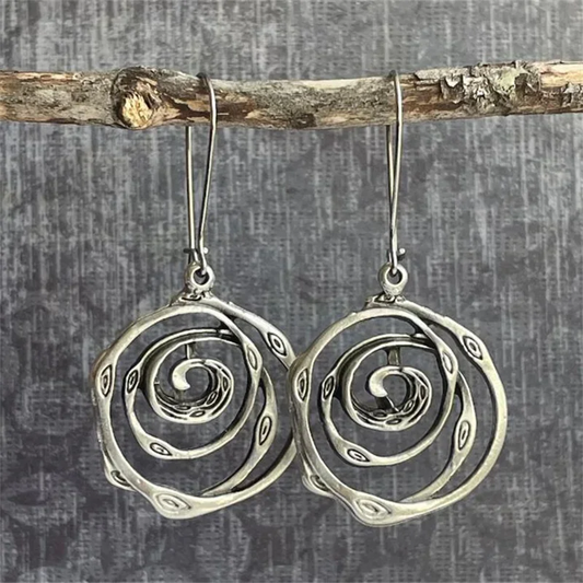 Pendientes de laberinto de plata vintage 