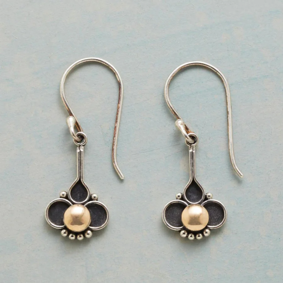 Pendientes de Plata con Trébol y Perlas 
