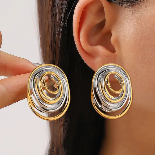 Pendientes vintage bañados en oro y plata 