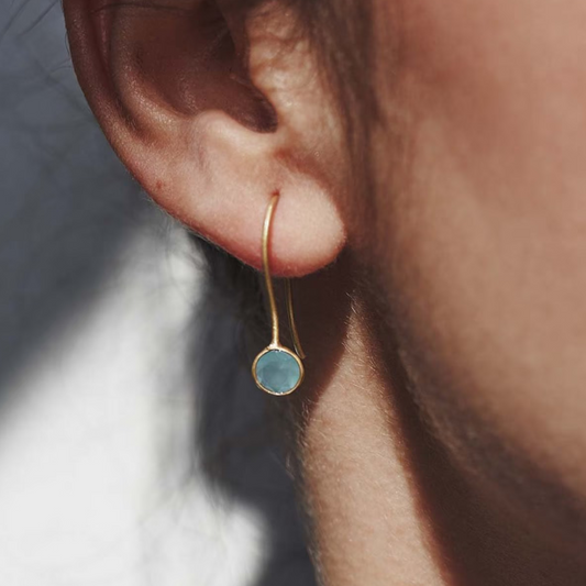 Pendientes vintage dorados y azules 