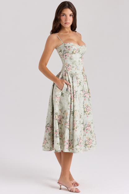 Zara™ | Vestido floral con ballenas 