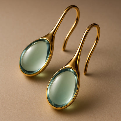 Pendientes colgantes de cristal en oro y plata