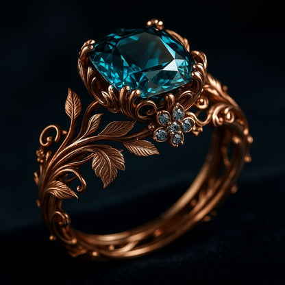 Anillo de cristal verde natural