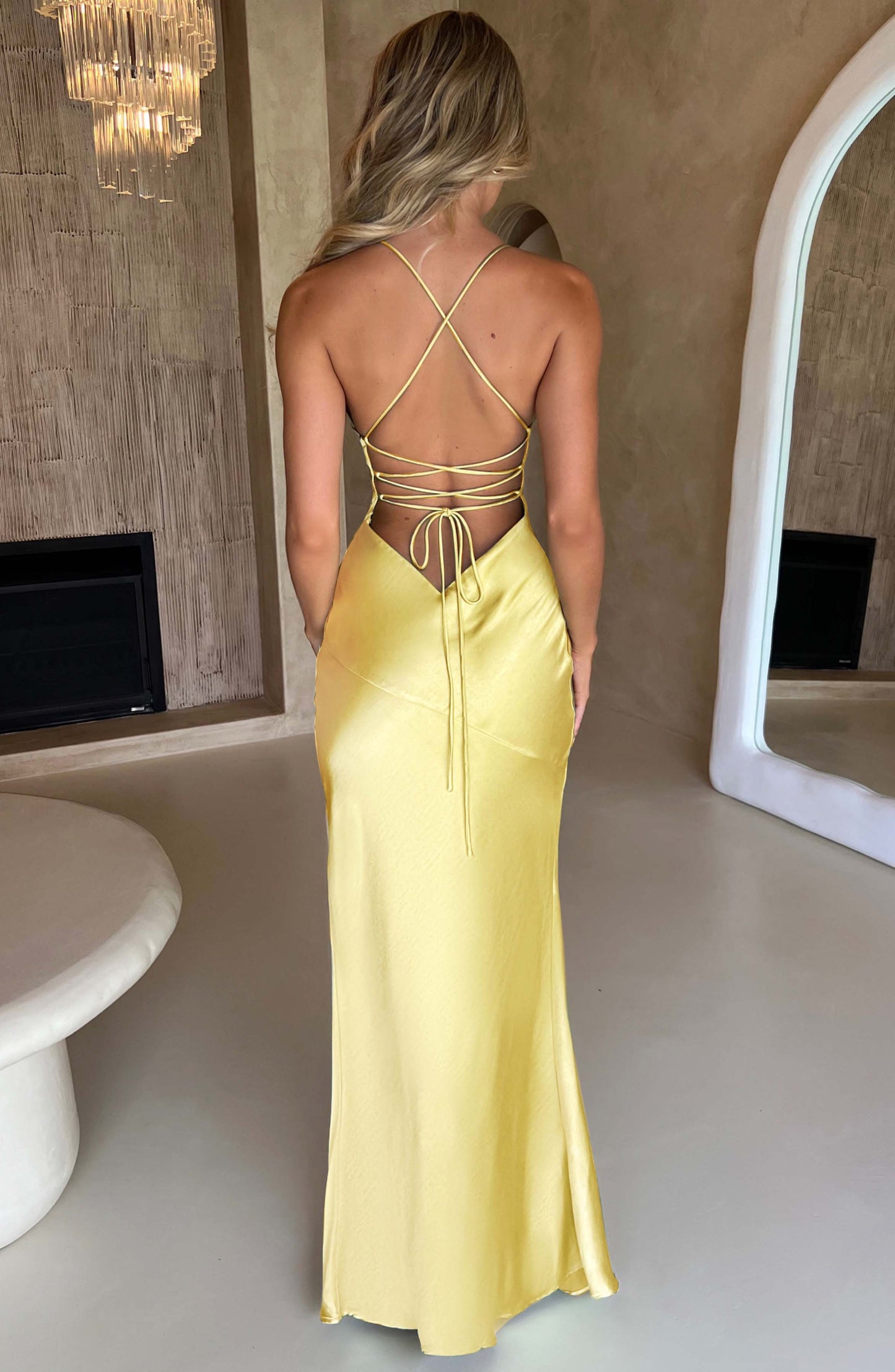 Meliva™ | Vestido largo con abertura alta 