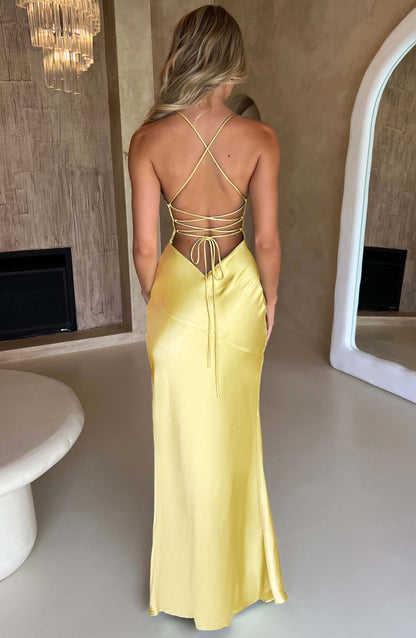 Meliva™ | Vestido largo con abertura alta 