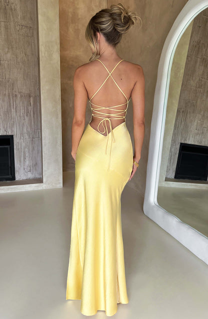 Meliva™ | Vestido largo con abertura alta 