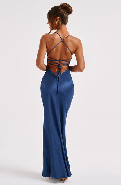 Meliva™ | Vestido largo con abertura alta 