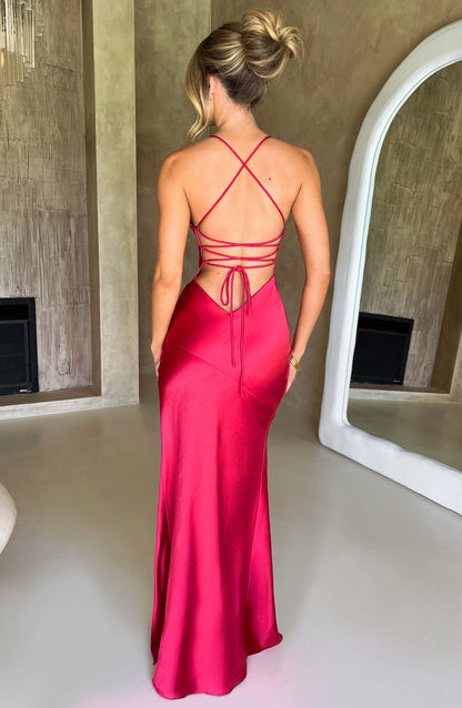 Meliva™ | Vestido largo con abertura alta 