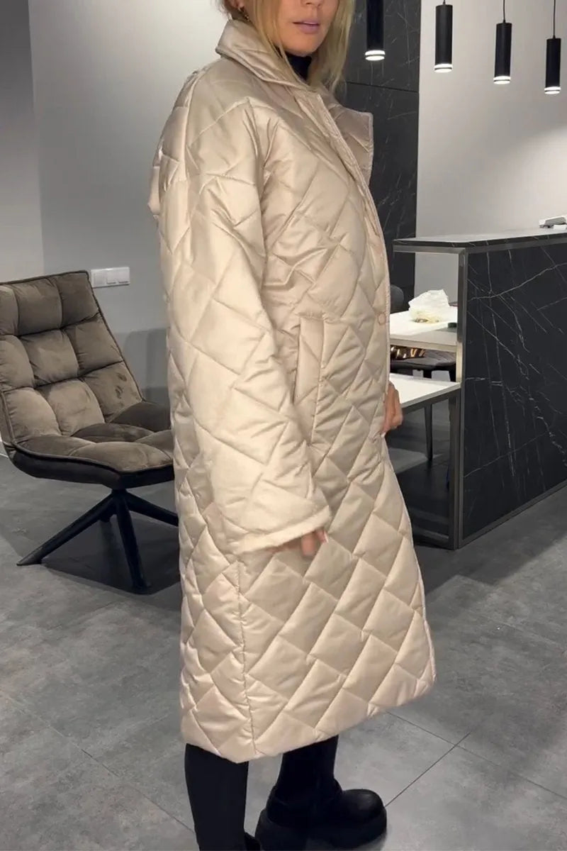 Ava – Abrigo acolchado reversible con forro de estampado de leopardo