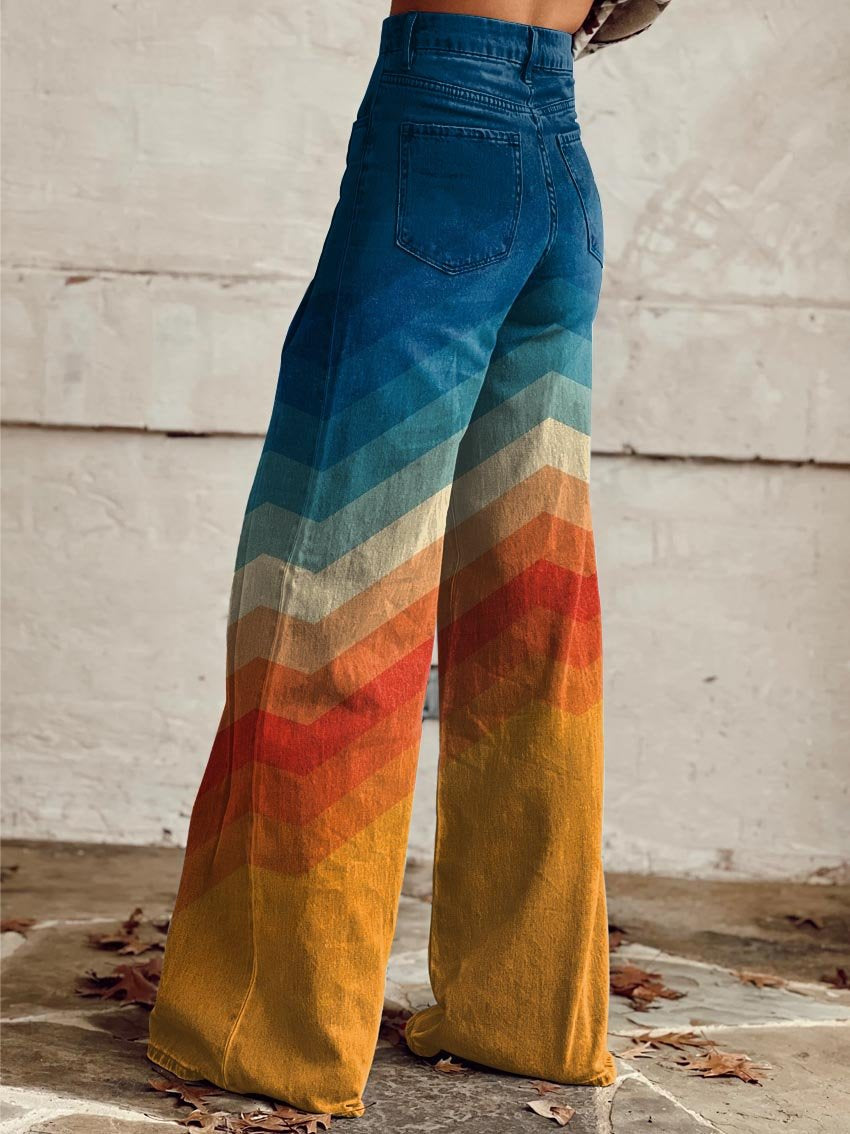 Aria | Pantalones elegantes con estampado en zigzag