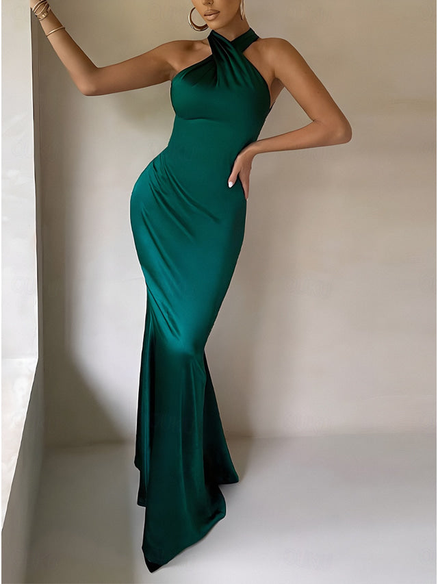 Solenyra™ | Vestido largo con cuello halter
