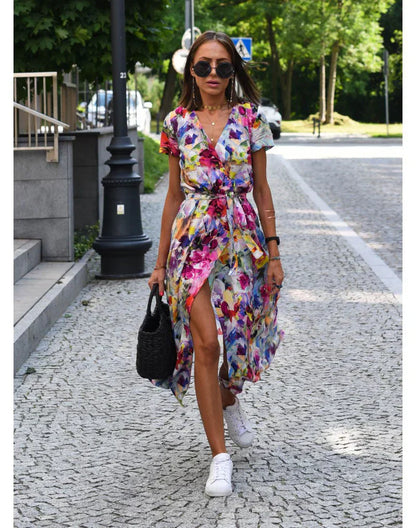 Suzanne - Elegante vestido con cuello en V