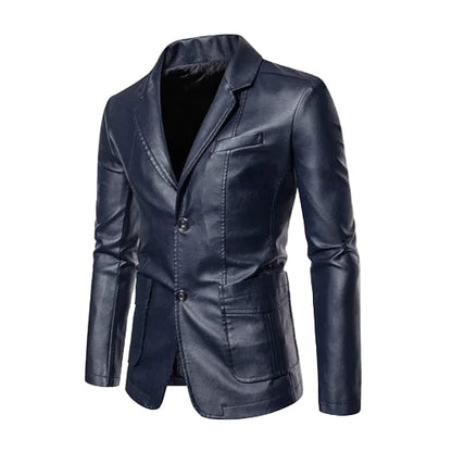 Chaqueta de cuero informal de negocios
