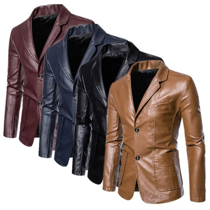 Chaqueta de cuero informal de negocios