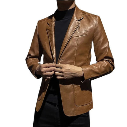 Chaqueta de cuero informal de negocios