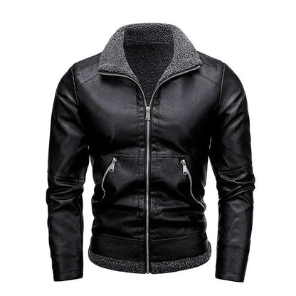Elegante chaqueta de cuero polar