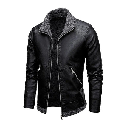 Elegante chaqueta de cuero polar