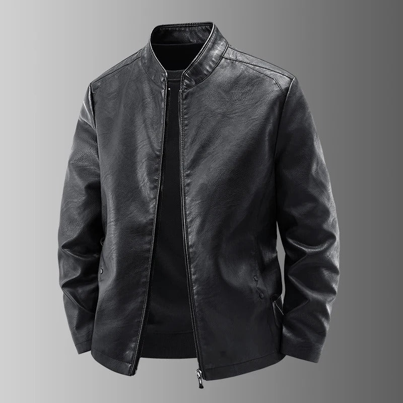 Chaqueta de motociclista de cuero Leo