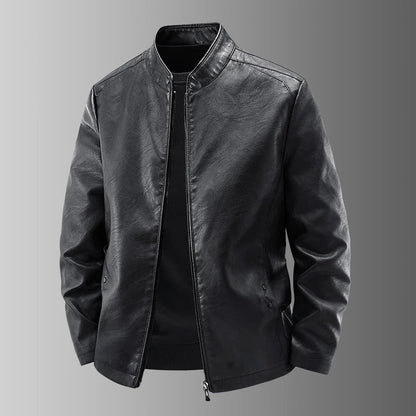 Chaqueta de motociclista de cuero Leo