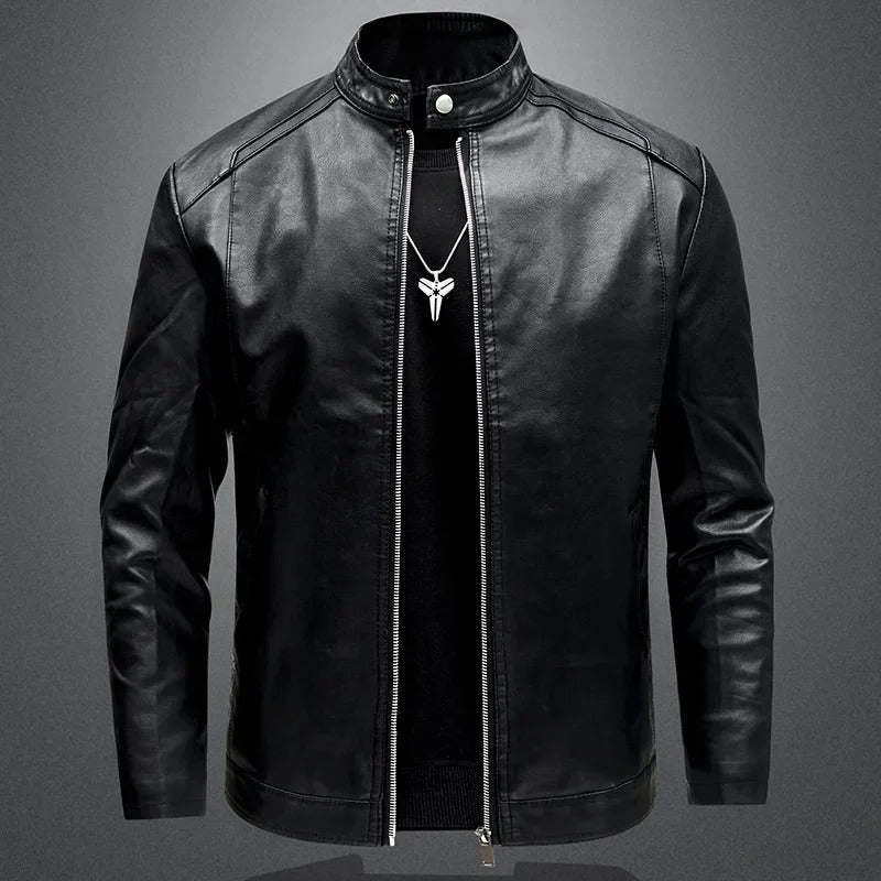 Chaqueta de cuero de motociclista Max para hombre