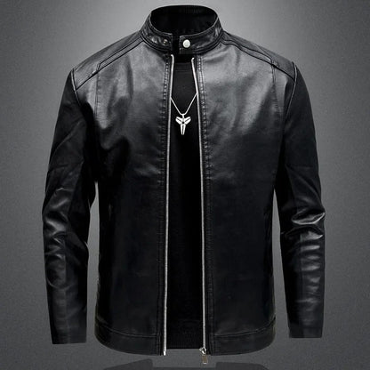 Chaqueta de cuero de motociclista Max para hombre