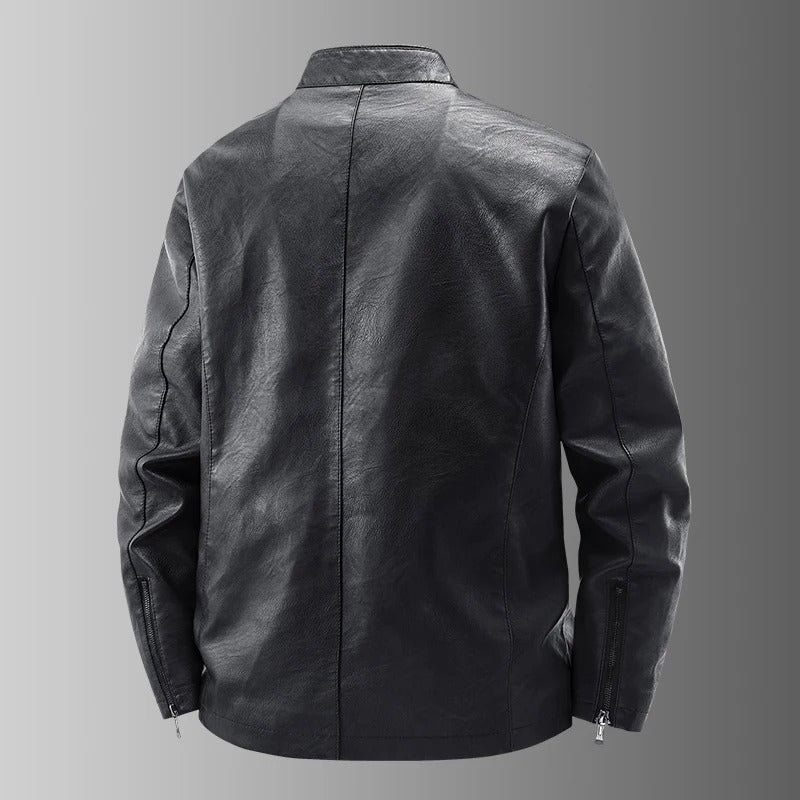 Chaqueta de motociclista de cuero Leo