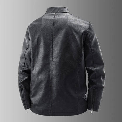 Chaqueta de motociclista de cuero Leo