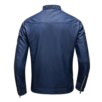 Chaqueta de cuero con cuello alto Luca