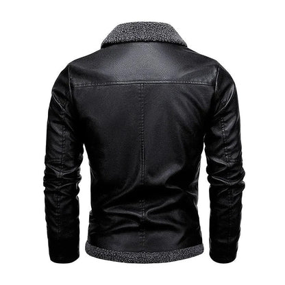 Elegante chaqueta de cuero polar