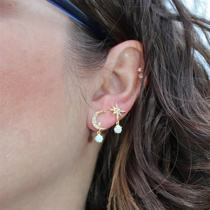 Pendientes de perlas clásicas de estrella 
