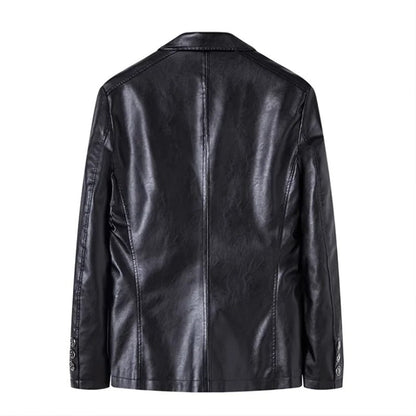 Chaqueta de cuero informal de negocios