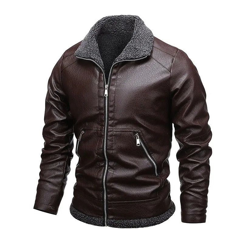 Elegante chaqueta de cuero polar