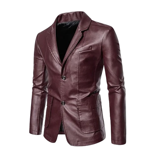 Chaqueta de cuero informal de negocios