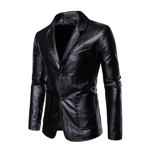 Chaqueta de cuero informal de negocios