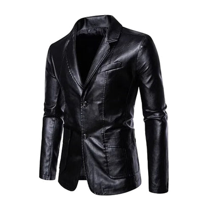 Chaqueta de cuero informal de negocios
