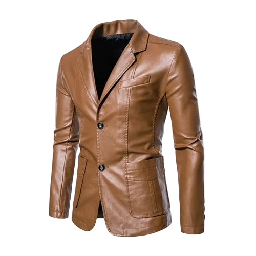 Chaqueta de cuero informal de negocios