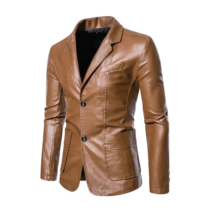 Chaqueta de cuero informal de negocios