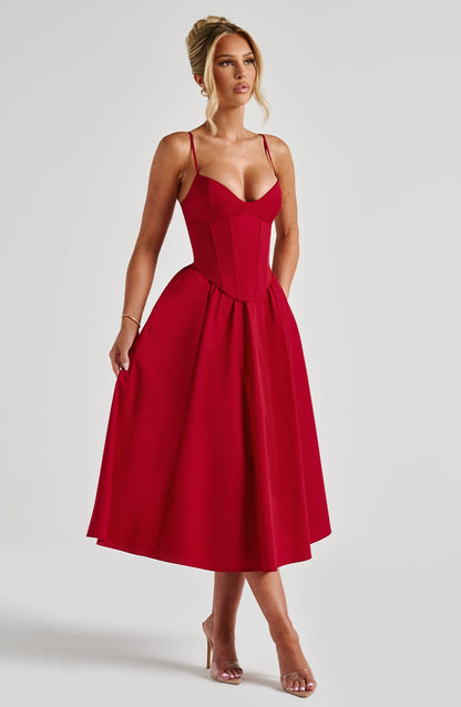 Grace™ | Vestido midi con corsé 