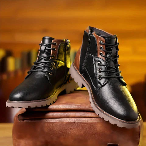 Jethro | Botas con cordones de piel resistente